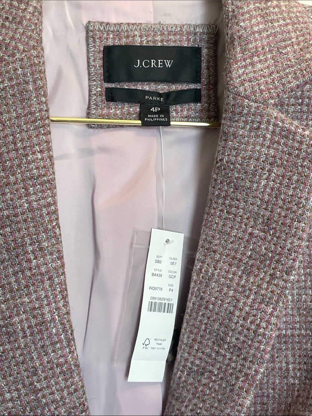 J.Crew Women's Parke English Wool Blazer in Lilac NWT 4P - Picture 6 of 11